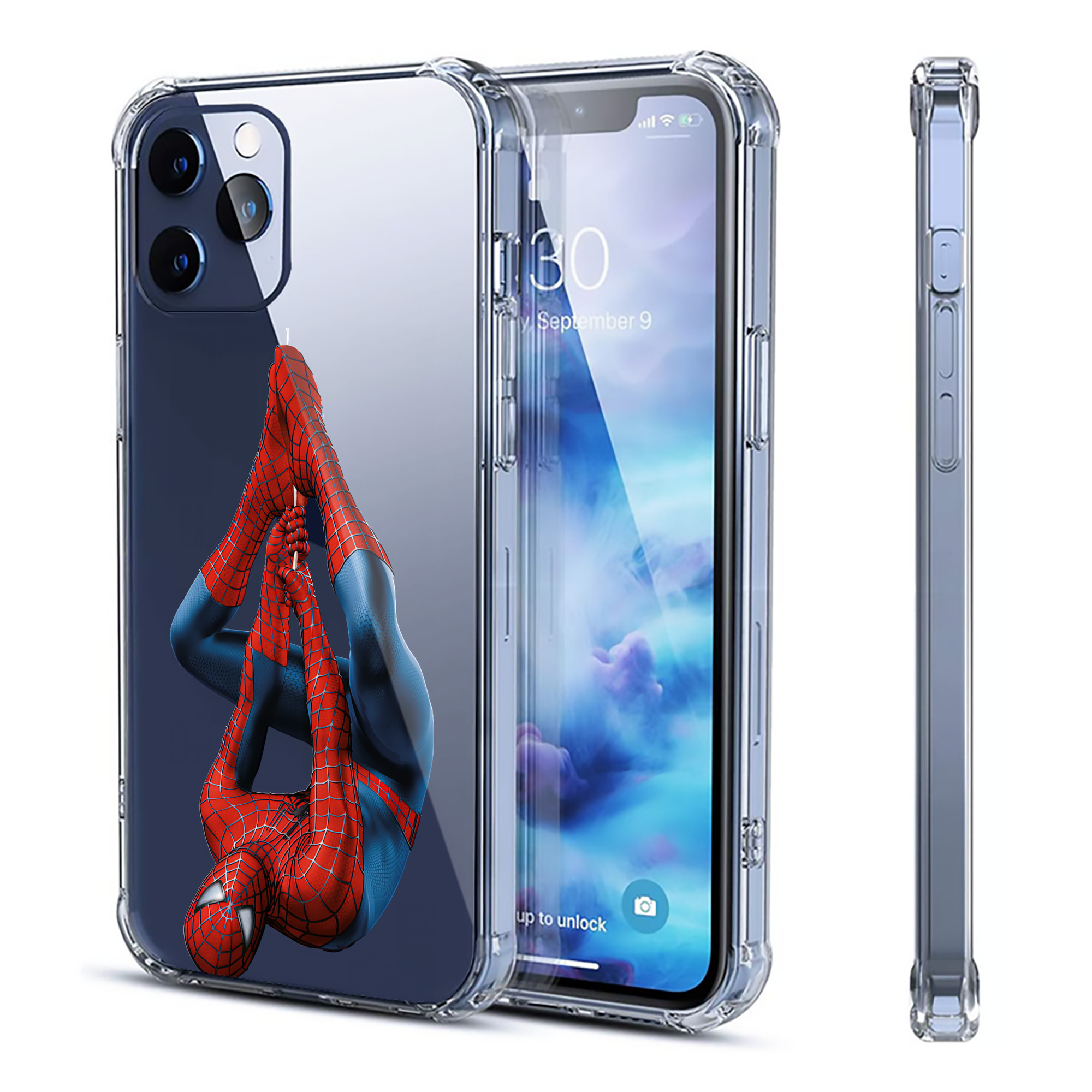 （画像用） Spider Man スパイダーマン 【iPhone 12シリーズ対応】透明スマホケース（クリアソフトケース）